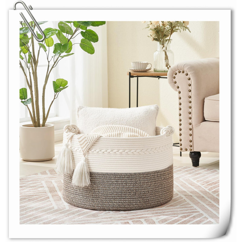 Beachcrest Home™ Fabric Decorative Basket