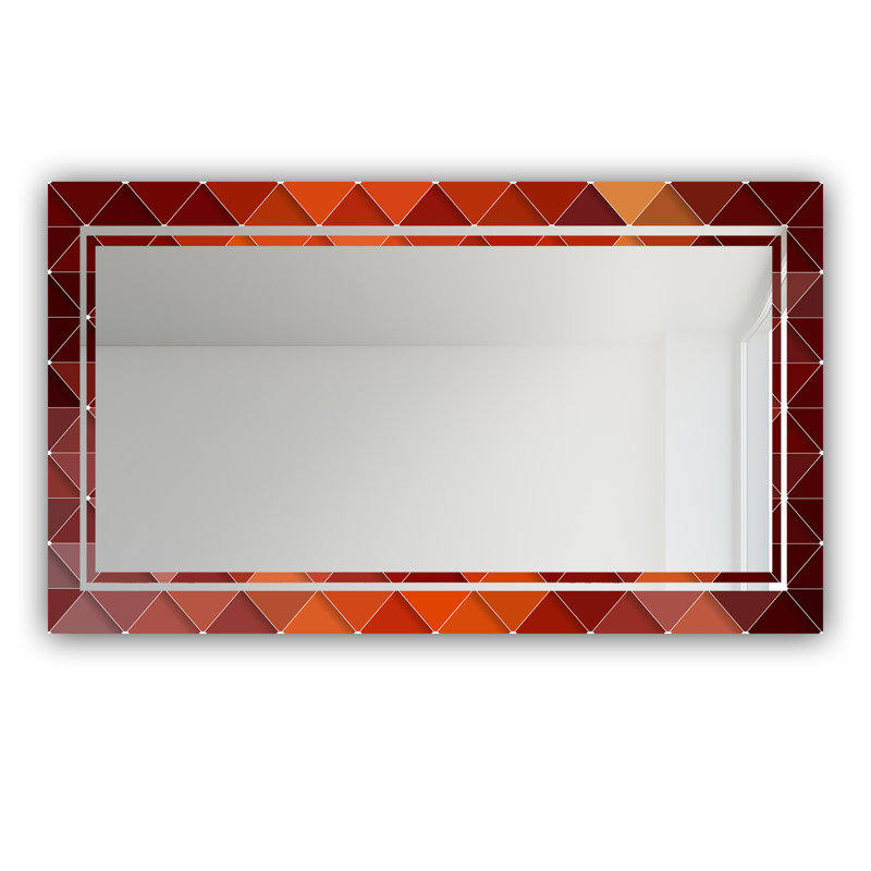 Glam Modern & Contemporary Vanity Mirror, 48" H x 30" W, Triangular Colorfields 2
