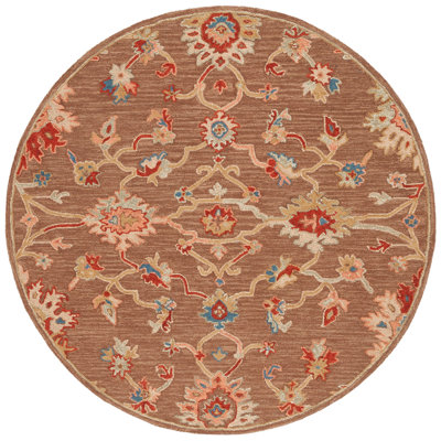 Metro Hand Tufted Wool Cotton Oriental Rug in Beige/Dark Brown