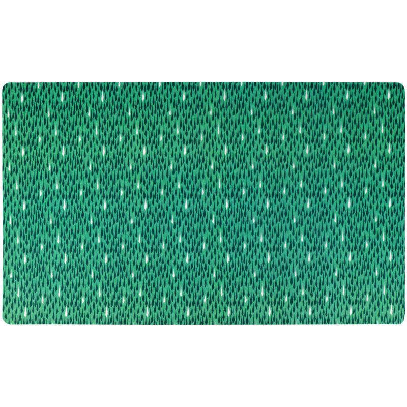 Pet Bowl Placemat, Dog & Cat Food Feeding Mat - Absorbent Fabric, Waterproof Backing, Slip-Resistant, Machine Washable (Drizzle Green) (12” x 20”) (USA Made)