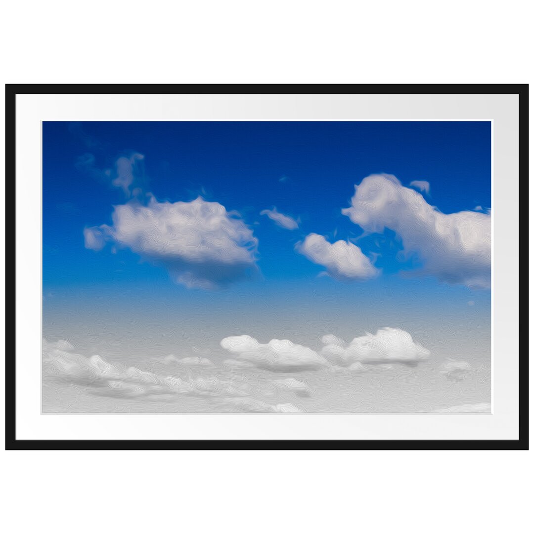 Gerahmtes Poster Schäfchenwolken an Blauem Himmel