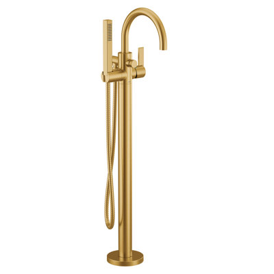 Moen Cia One Handle Freestanding Floor Mount Tub Filler with Handshower, Mounting Kit Required