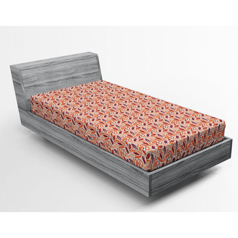 Microfiber Fitted Sheet, Twin XL Fitted Sheet, Orange Floral