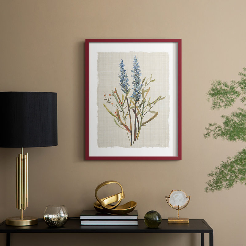 «Honeybloom Botanical II», reproduction encadrée - bois massif, H 15 po x l 12 po, Rouge