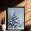Reproduction d'art encadré noir, arbre de Noël et cadeaux d'hiver rétro-628525061