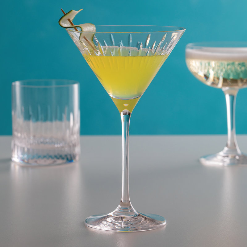 Dartington Crystal Limelight Mitre 210 ml Crystal Martini Glass Set