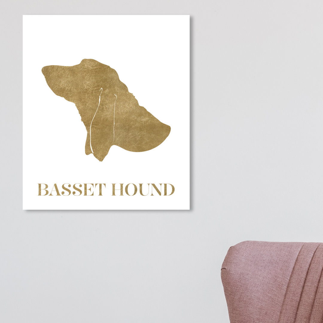 'Basset Hound' Graphic Art on Wrapped Canvas