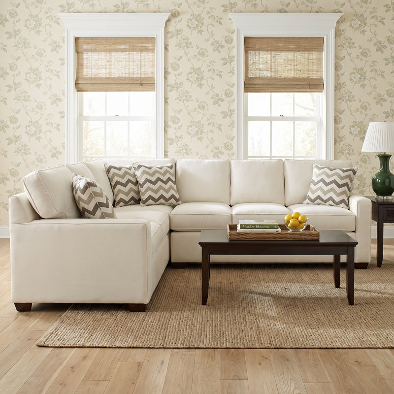 Gramercy Park L-Sectional, Vanilla Crypton Performance; 0822-91, Havana, Left Hand Facing
