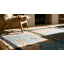 Tapis bleu antique en laine Art Deco