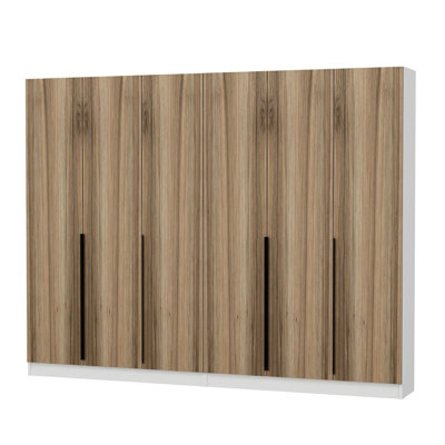 Modern Walnut Hall Stand, 106.3 x 82.7 x 13.8 inches | 100% Melamine Coated Particle Board, Thickness: 0.7 inches | Stylish Storage Solution for Entryways, Durable & Elegant Design for Home or Office