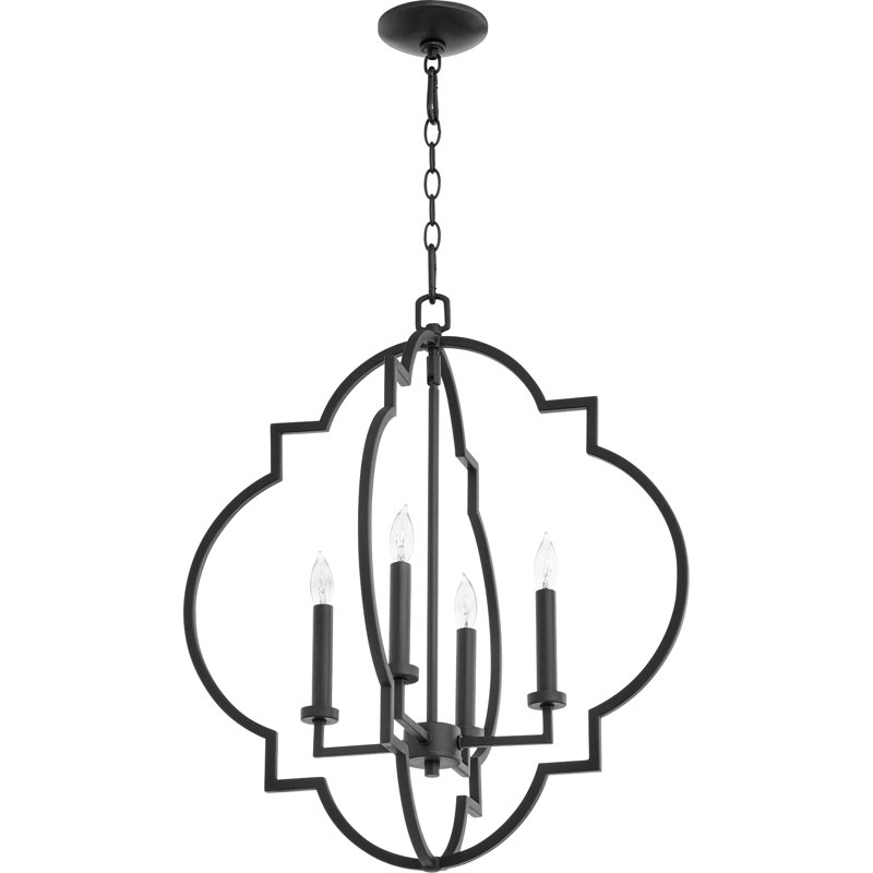 Lustre lanterne à 4 lumières Dooley, Noir