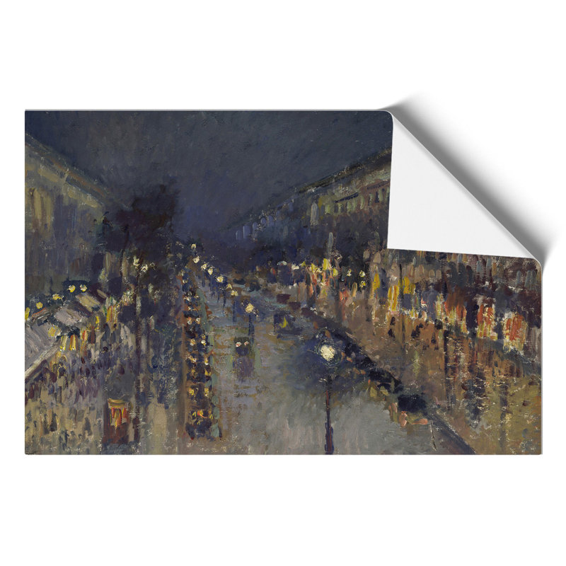 Montmartre Boulevard at Night by Camille Pissarro - Frameless Print, 42cm H x 59cm W x 0.1cm D