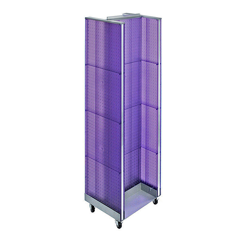 Présentoir de plancher en carton H-Unit sur base à roulettes. Taille du panneau: l 16 po x H 60 po, Purple