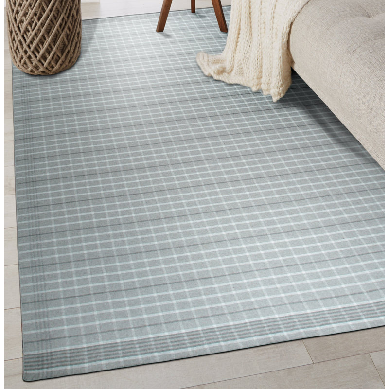 Tapis géométrique transitionnel en laine tissé à plat gris Timeless Celia, Rectangle 9 pi x 12 pi
