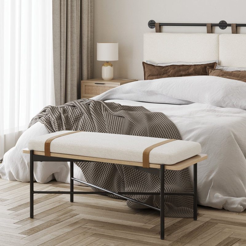 Boucle Upholstered Bench