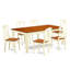 Ensemble de table de salle à manger 7 pièces composé d'une table de salle à manger rectangulaire avec rallonge papillon et 6 chaises en bois, 42 x 84 po, noir et cerise-977071365-977071416-977071418