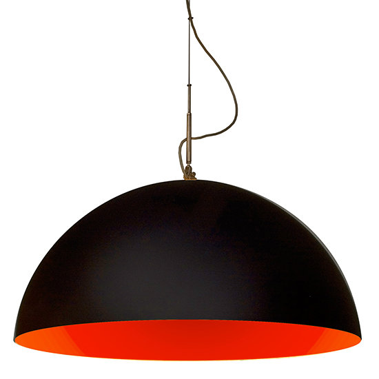 1 - Light Chrome Dome Pendant, Black/Red