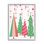 "Rose et vert", arbres de Noël encadrés sur bois par Ziwei Li, impression