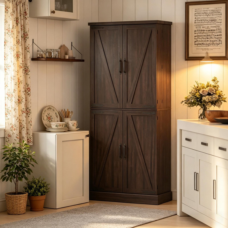 Garde-manger vertical, garde-manger haut (seulement garde-manger haut), Distressed Brown