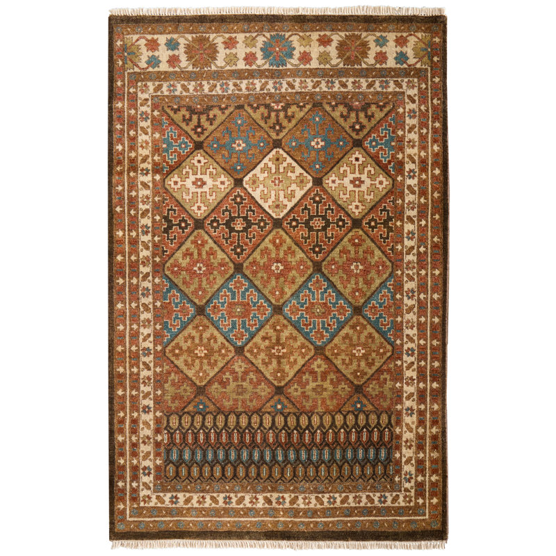 Tapis ikat Namche, Brun, Rectangulaire 2 pi x 3 pi