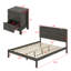 Ensemble de chambre à coucher 3 pièces, lit plateforme avec deux lumières de chevet, table de chevet 2 tiroirs-105501740-105501742