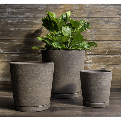 Ensemble de pots à fleurs en terre cuite émaillée 3 pièces I / O Series