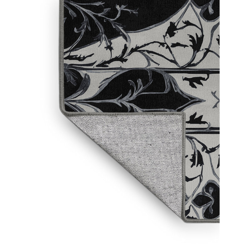 Obsidian Scroll Rug, Round 4'