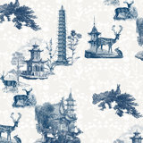 The Signature Pagoda Toile 10' L x 24" W Wallpaper Roll