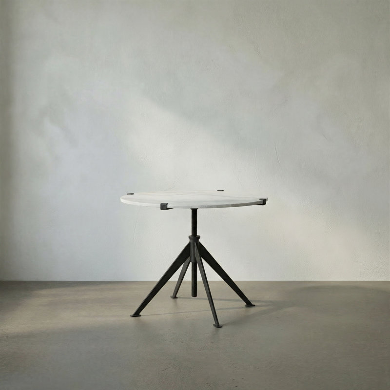 Edith Marble End Table, Matte Black