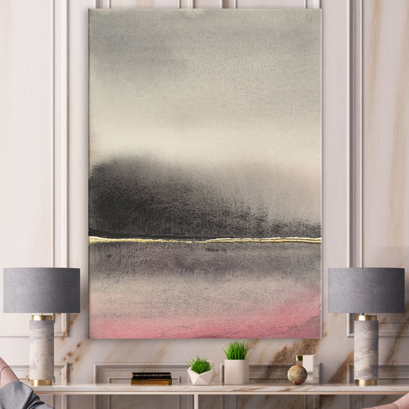 «Pink Shabby Storm I», reproduction d'art sur toile tendue, H 46 po x l 36 po x P 1,5 po