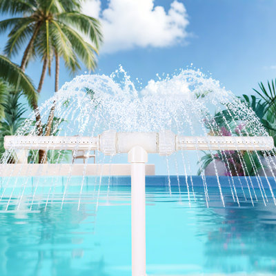 2026 Upgrade Pool Fountain Above & Inground Pools - White Pool Waterfall With Dual Spray Sprinklers, Pool Sprinkler Outdoor Accessories, Pools Opening Kit For Above Ground Pool