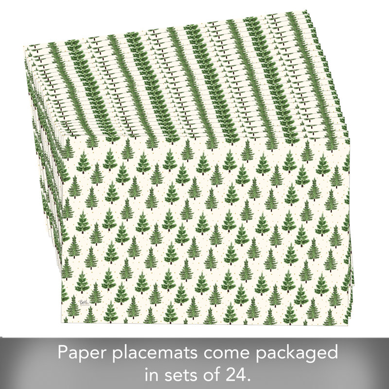 Christmas Trees 24-Sheet Premium Paper Placemats