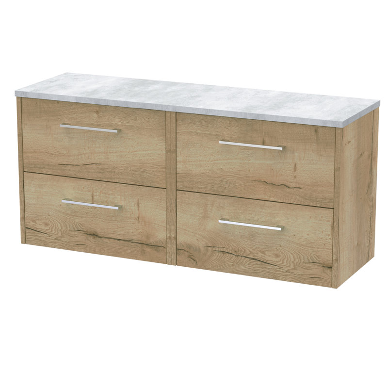 Juno 120.5cm Double Bathroom Vanity Base Only, Autumn Oak