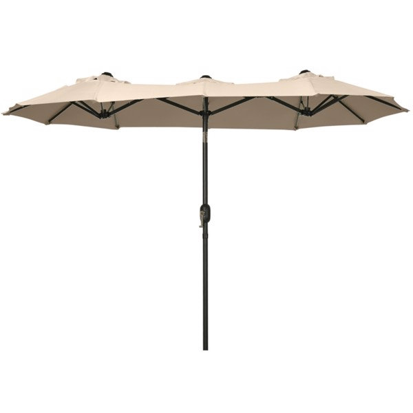 Parasol de plage portatif 112,25 po, L 57,75 po x P 112,25 po, Brun