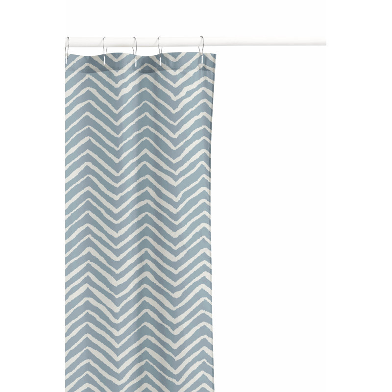 Chevron Snug Ultra-Thin Lightweight Shower Curtain, Blue/Slate Blue