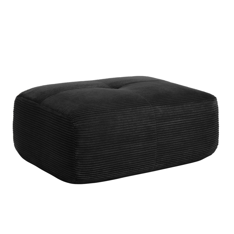 Velours côtelé noir avec coussins, tissu semblable à de la soie, aucun assemblage requis, éponge haute résilience 32D et siège et coin incurvés, velours côtelé, matériau doux et chaud, nécessaire, multi-angle réglable