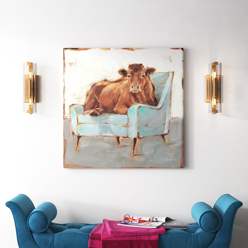 Moo-ving In IV by Ethan Harper - Single Picture Frame Print on Canvas, No Frame, 66.04 cm H x 66.04 cm W x 3.175 cm D