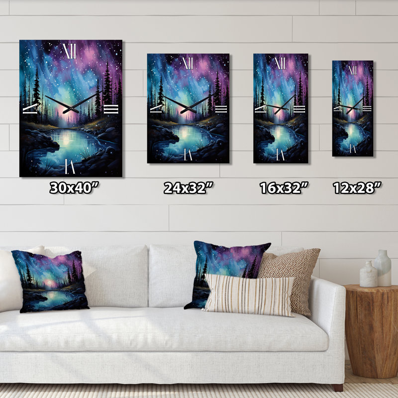 Horloge murale Aurora Borealis, Très grand