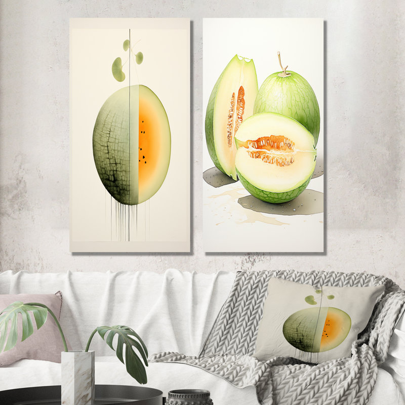 Ensemble de salon Minimalist Cantelope Essence I - Melon, H 32 po x l 32 po