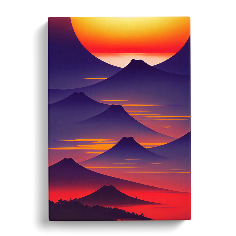 Hedley Japanese Sunset Surreal Vol.1 - Wrapped Canvas Print, 50cm H x 35cm W x 3cm D