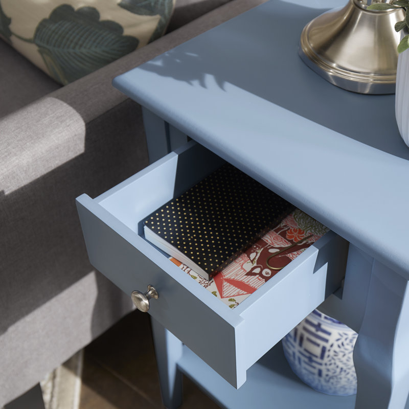 Hague End Table with Storage, Heritage Blue