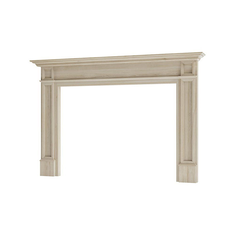 Lenwood 56"x42" Traditional Wood Fireplace Mantel Surround Kit Includes Wooden Mantel Surround & Shelf, Unfinished, 80" L