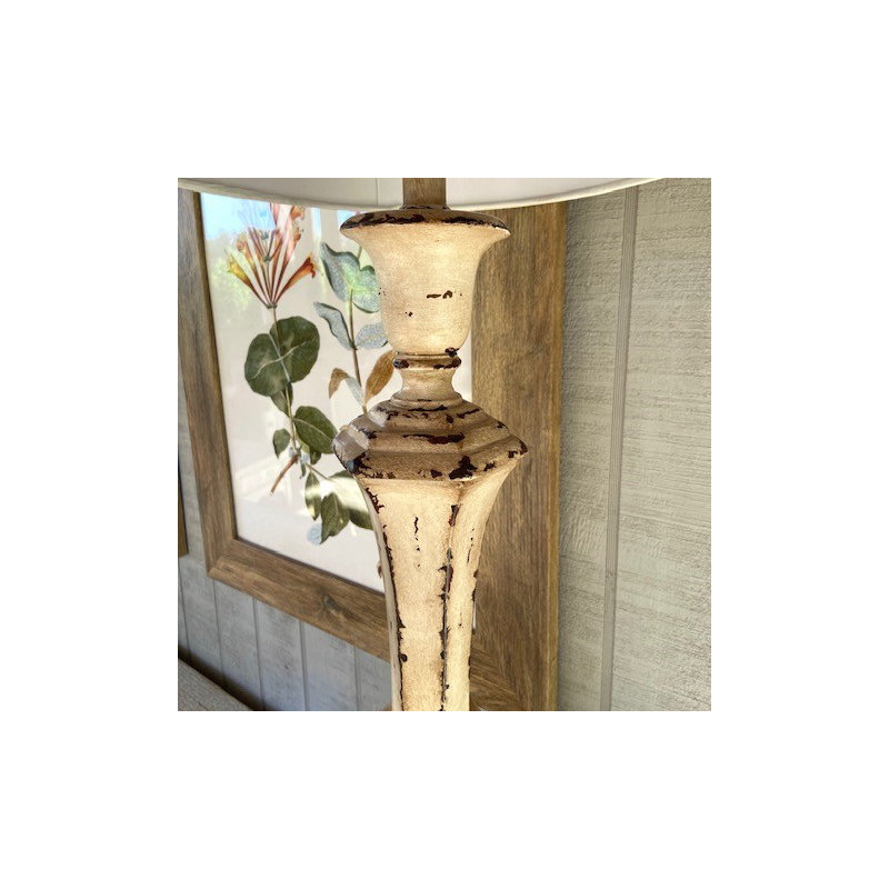 Resin Table Lamp With Linen Shade