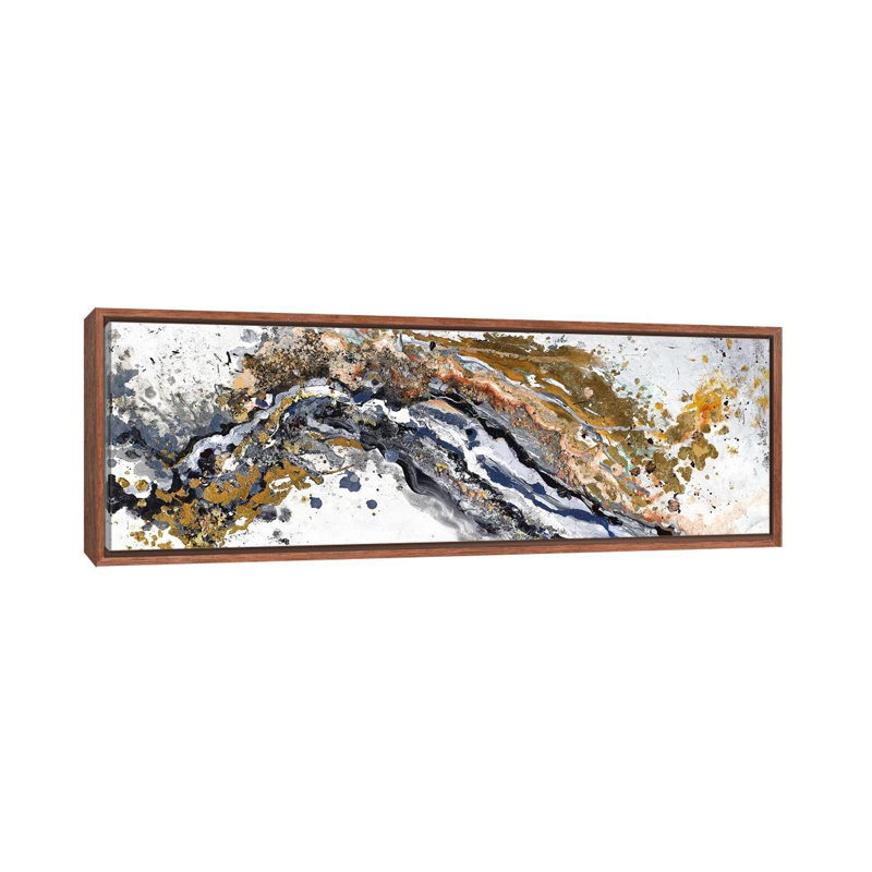«Turbulence» par Patricia Pinto, impression sur toile tendue, H 12 po x l 36 po x 1,5 po, Toile avec cadre en bois brun
