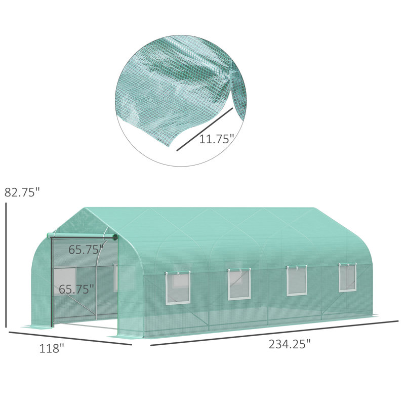 Serre extérieure d'extérieur 20 pi x 10 pi x 7 pi Outsunny, Vert