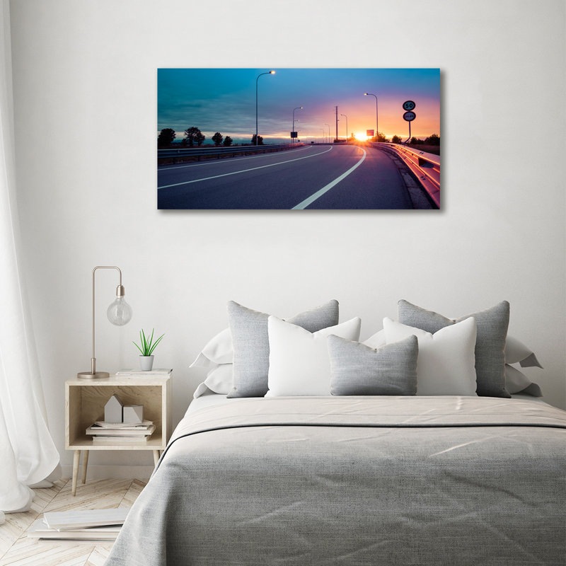 Highway - No Frame Print on Glass, 70cm H x 140cm W x 2cm D, Canvas