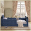 Lit château une place avec barrière de sécurité et rideau, cadre de lit en bois massif, revêtement en tissu bouclé, pour enfants et tout-petits-441334612