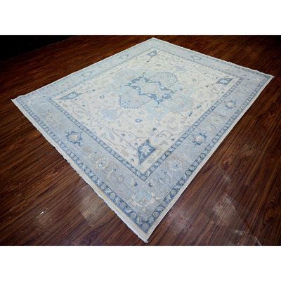 Vidju One-of-a-Kind Rectangle 7'10" X 9'7" New Age Area Rug in Light Blue