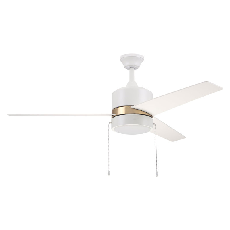 Ventilateur de plafond 52 po avec chaînes à tirer Flint, ensemble d'éclairage inclus, fonctionne avec un moteur stable et silencieux