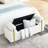 Upholstered Linen Storage Bench With Cylindrical Arms & Strong Wooden Frame - White For Bedroom, Living Room, Hallway Soft Iron Legs-1092778357